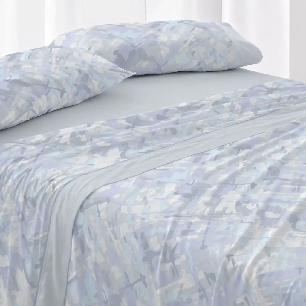 JUEGO DE SABANAS TELA 146 AZUL BURRITO BLANCO