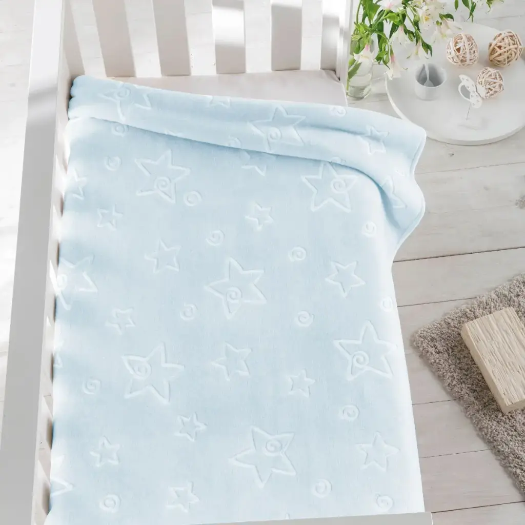 MANTA CUNA GOFRADA 6627 110X140 C/62 AZUL PIELSA