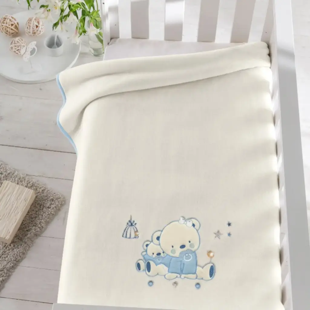 MANTA CUNA GOFRADA 6623 110X140 C/62 AZUL PIELSA