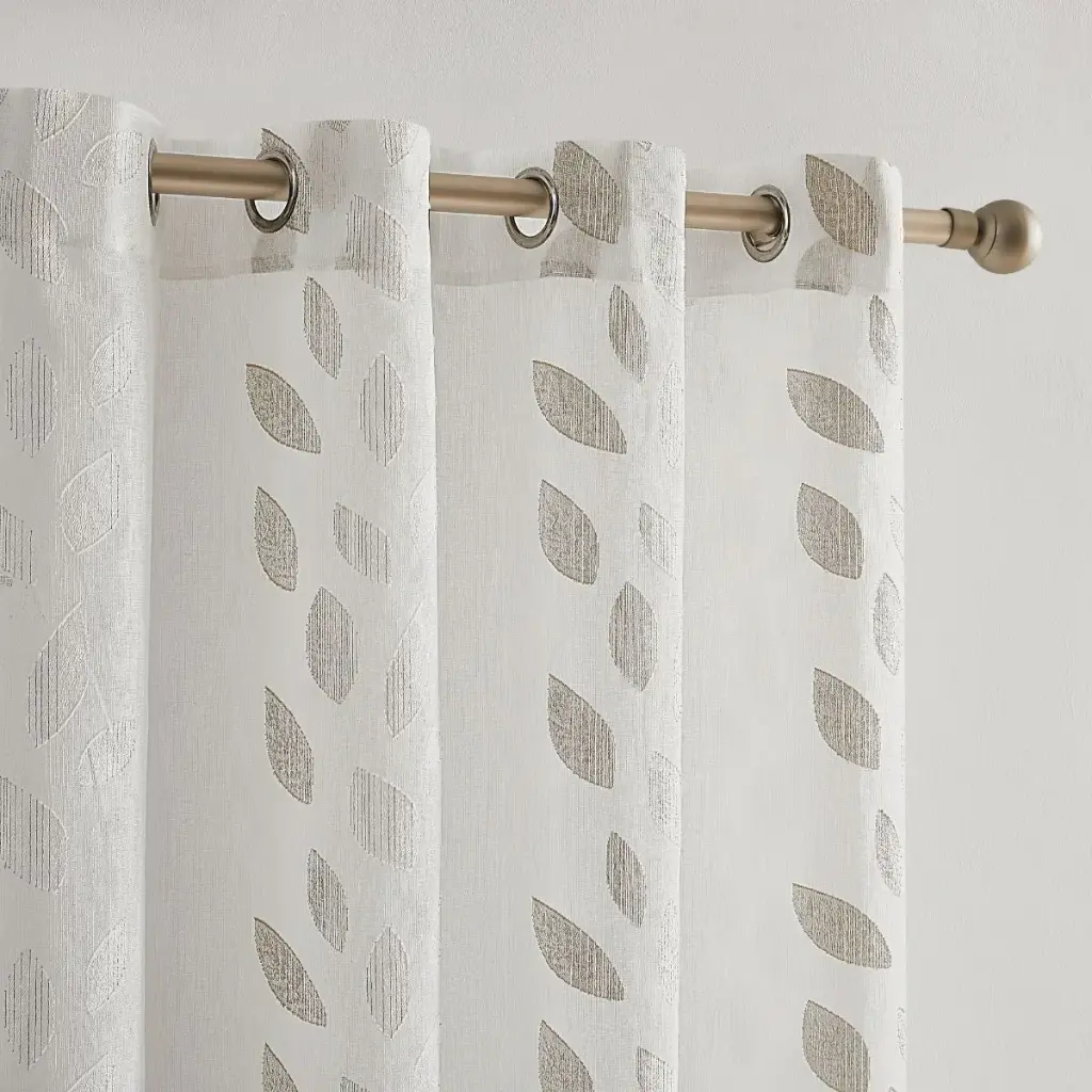 VISILLO JACQUARD HOJAS VD-5406 BEIGE 140X265 CAMALTEX 