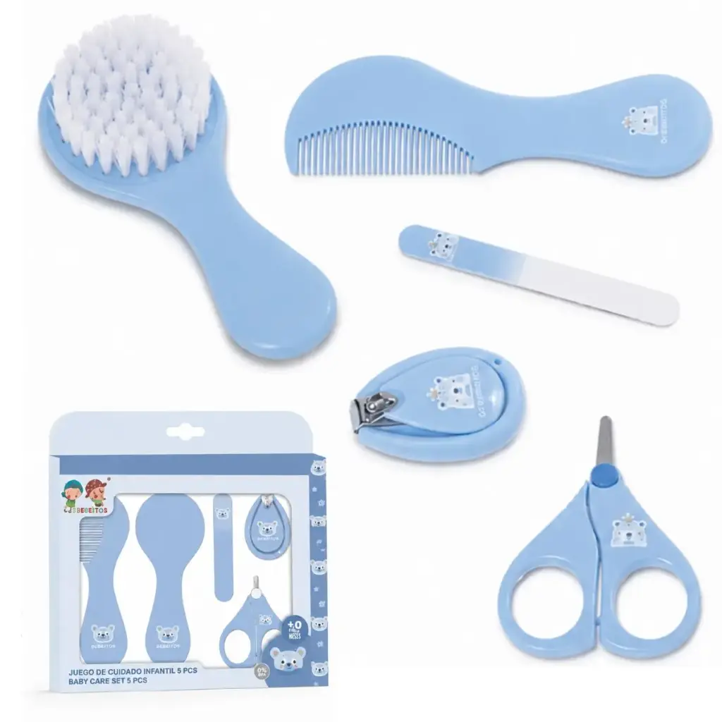 JUEGO CUIDADO INFANTIL 5 PZS 11098 AZUL GAMBERRITOS