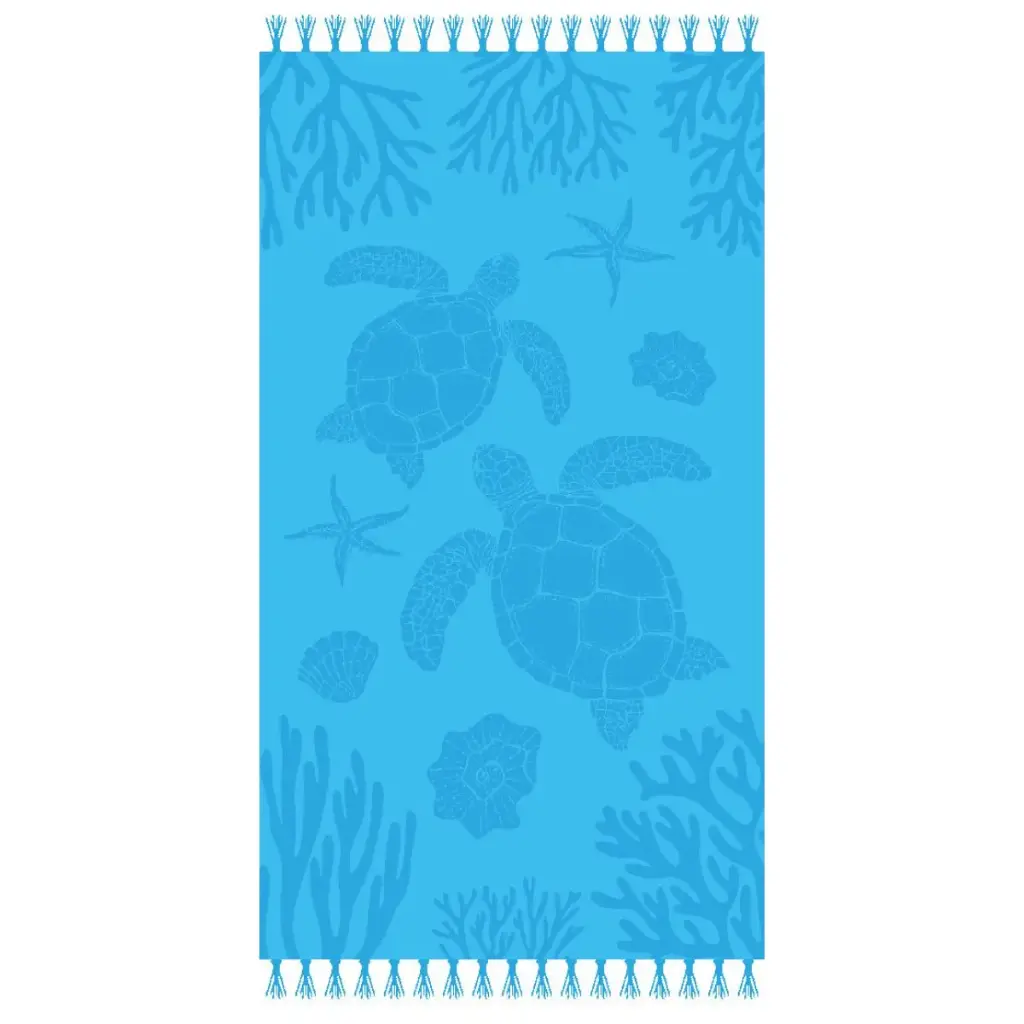 TOALLA PLAYA VELOURS 07859 TORTUGAS TURQUESA 90X170 SUR & SURF