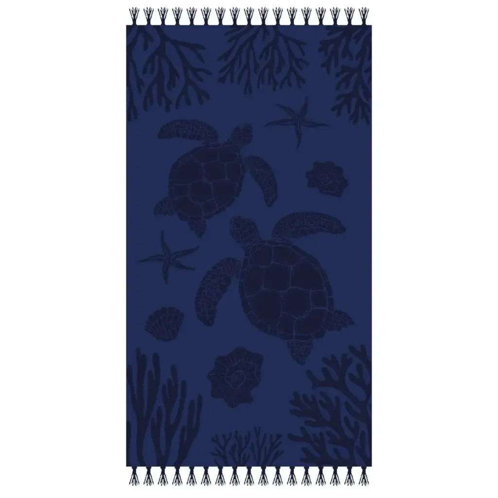 TOALLA PLAYA VELOURS 07859 TORTUGAS MARINO 90X170 SUR & SURF