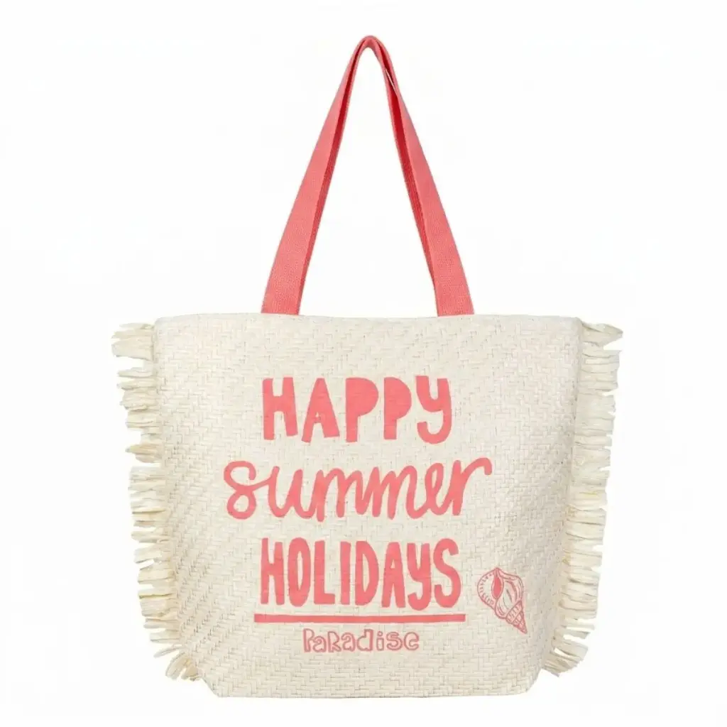 BOLSO PLAYA JUTE 07709 HAPPY CORAL SUN & SURF