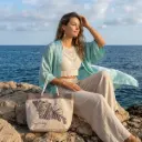BOLSO PLAYA ESTAMPADO CARACOLA 07721 50X35X14 ARENA SUN & SURF