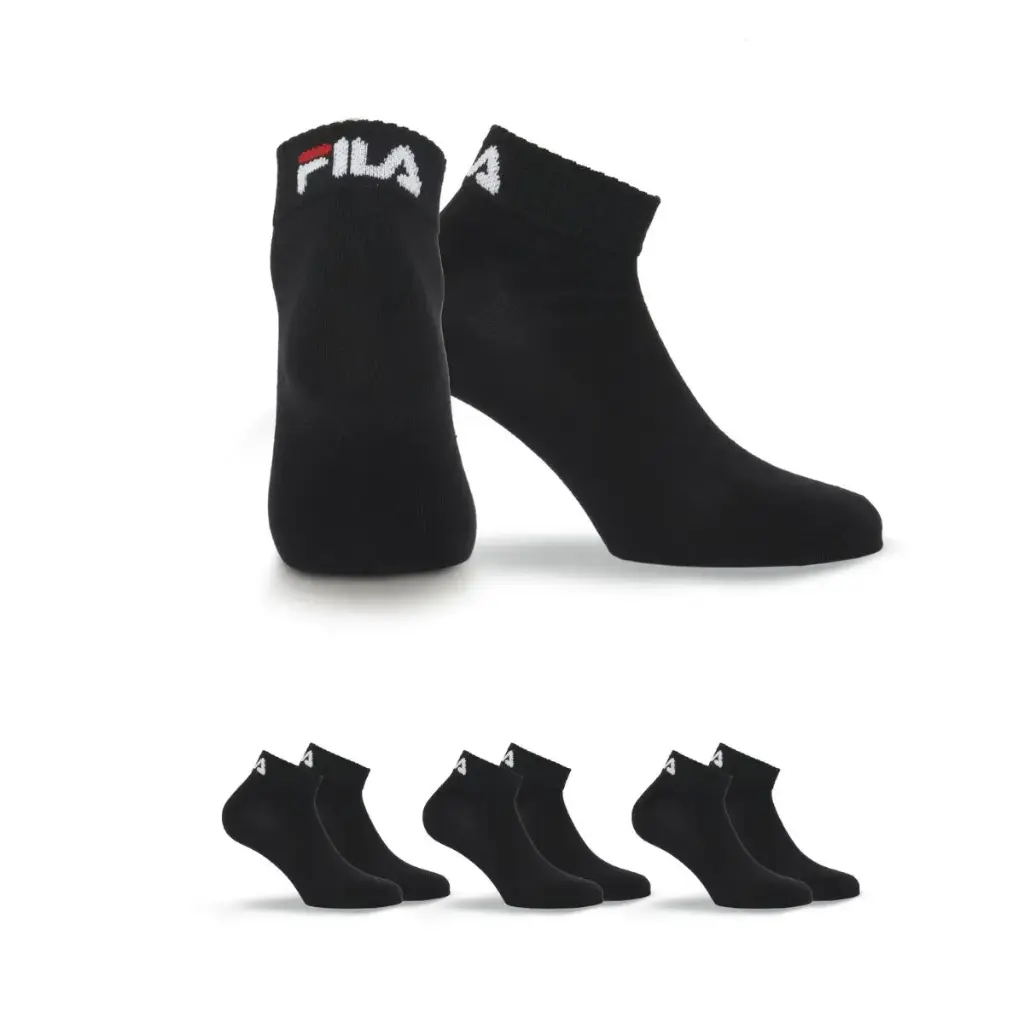 PACK 3 CALCETINES TOBILLEROS ADULTO F9300 NEGRO FILA