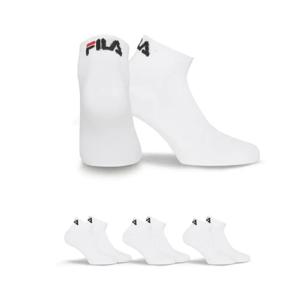 PACK 3 CALCETINES TOBILLEROS ADULTO F9300 BLANCO FILA