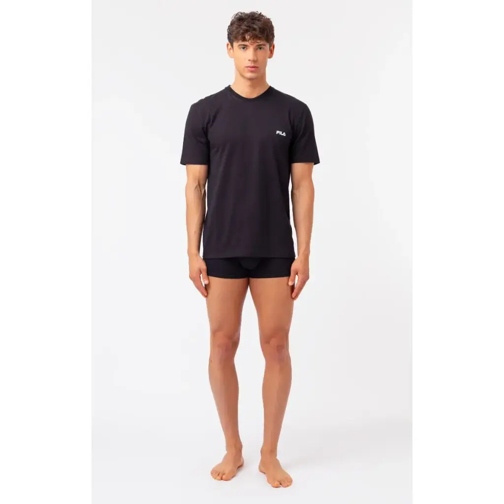 PACK 2 CAMISETAS M/C RED LOGO FU5053/2 NEGRO FILA