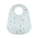 BABERO SILICONA ESTAMPADO MODELO FOREST AZUL GRISACEO INTERBABY