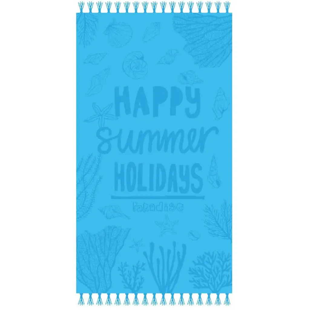 TOALLA PLAYA VELOURS 07860 HAPPY TURQUESA 90X170 SUR & SURF