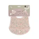 BABERO SILICONA ESTAMPADO MODELO FLORES PETALOS ROSA INTERBABY