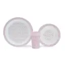 SET VAJILLA 3 PIEZAS MODELO PETALOS ROSA INTERBABY
