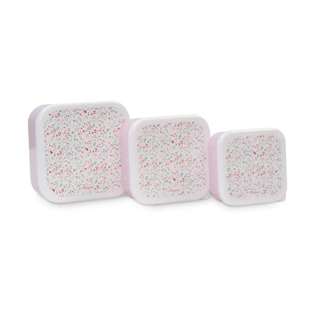 SET DESAYUNO 3 PIEZAS MODELO PETALOS ROSA INTERBABY