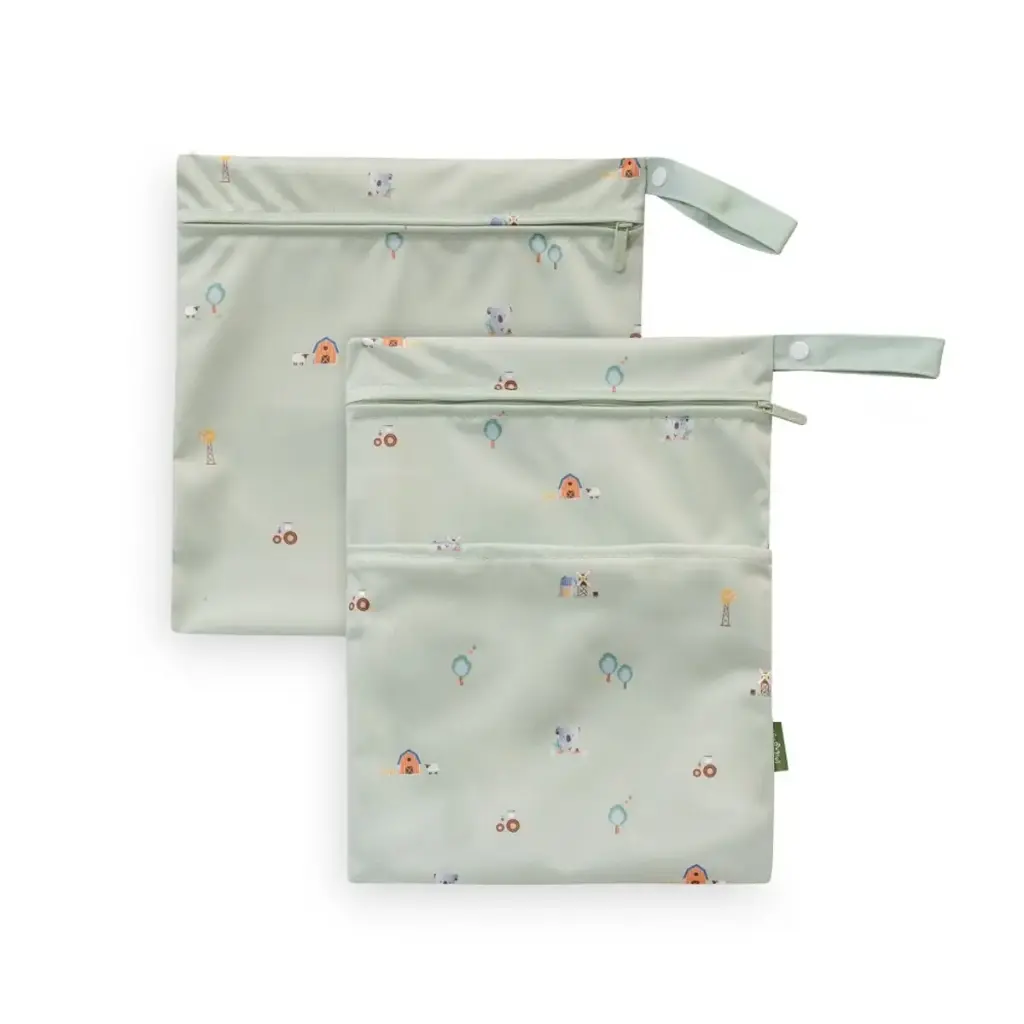 SET PACK2 BOLSA ROPA IMPERMEABLE MODELO GRANJA KOALA VERDE INTERBABY