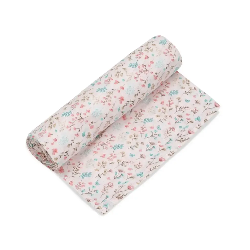 MUSELINA 120 x 120 MODELO PETALOS ROSA INTERBABY