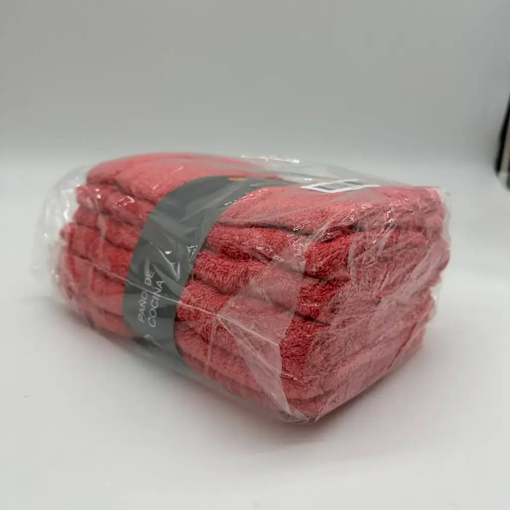 PAÑOS DE COCINA RIZO PACK 6 ALGODON CORAL ONE LIVING     