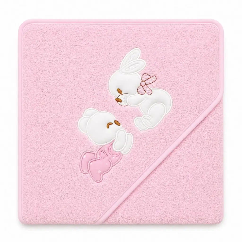 CAPA DE BAÑO OSITO ROSA 100X100 BEBEGIRO