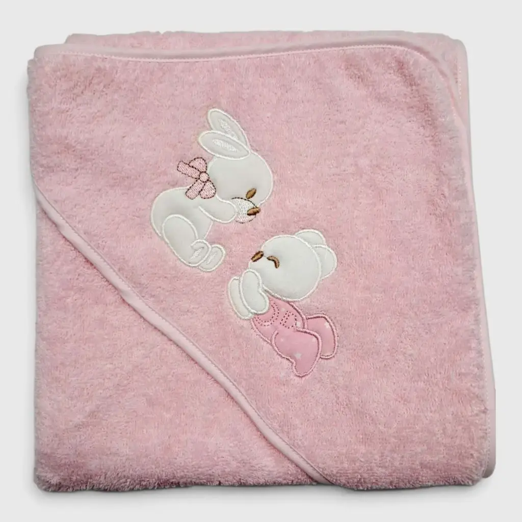CAPA DE BAÑO OSITO ROSA 100X100 BEBEGIRO