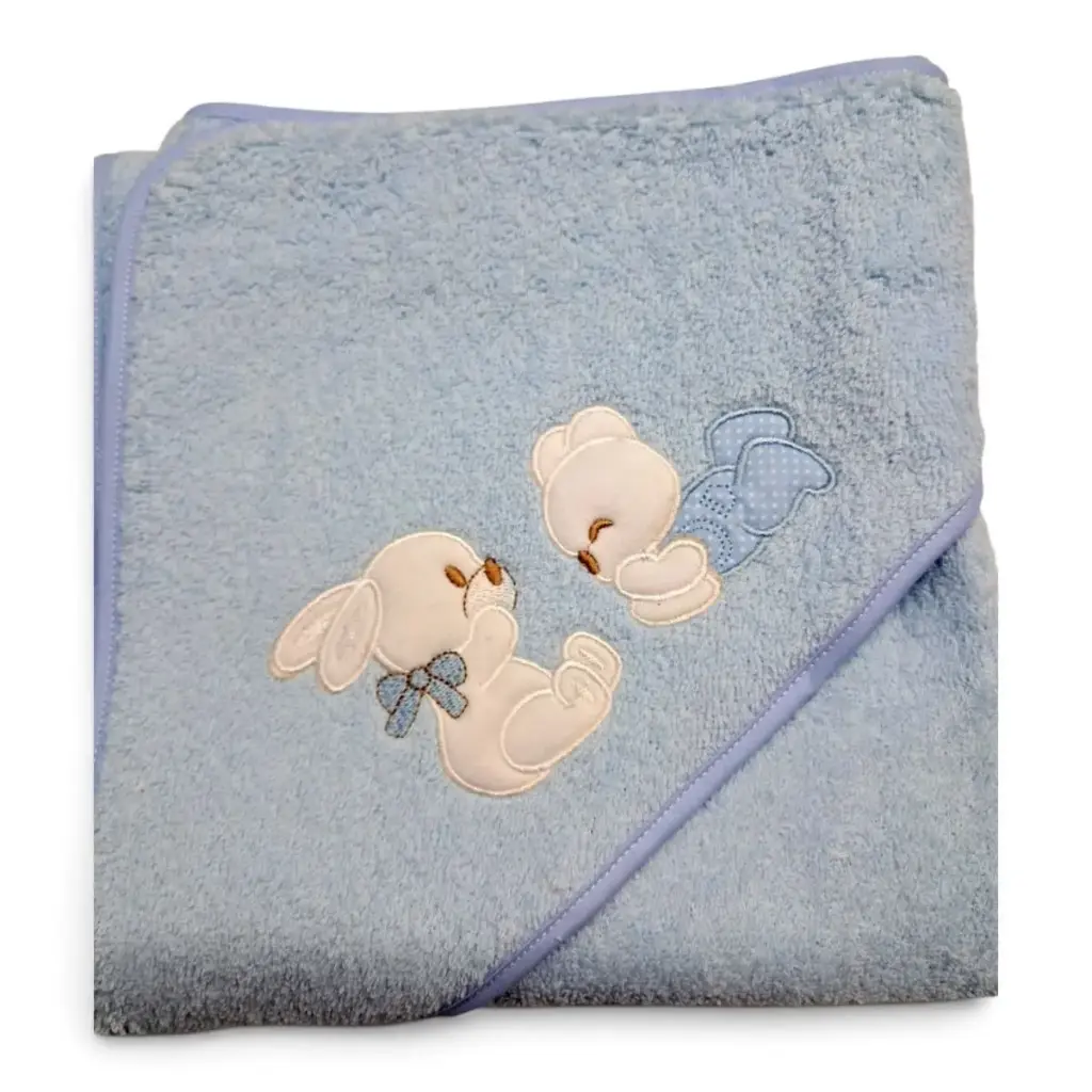 CAPA DE BAÑO OSITO AZUL 100X100 BEBEGIRO