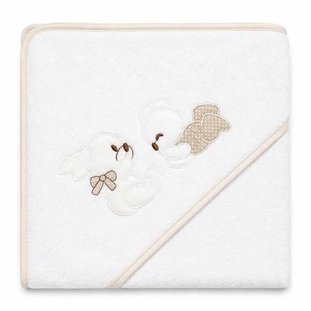 CAPA DE BAÑO OSITO BCO/BEIGE 100X100 BEBEGIRO