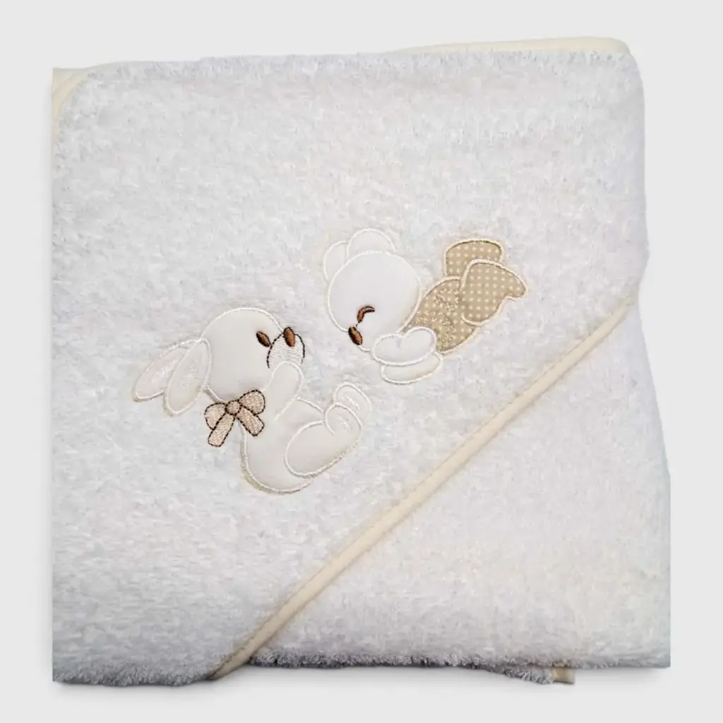 CAPA DE BAÑO OSITO BCO/BEIGE 100X100 BEBEGIRO