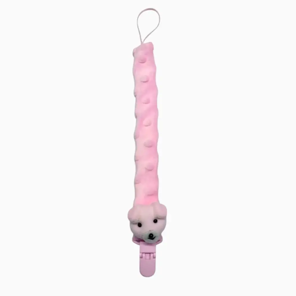 CHUPETERO TERCIOPELO OSITO ROSA BEBEGIRO