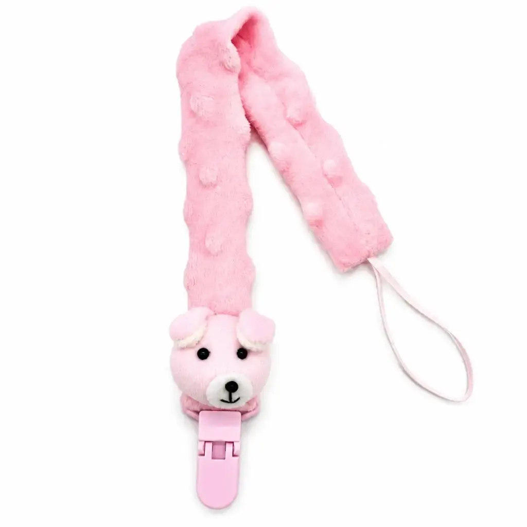 CHUPETERO TERCIOPELO OSITO ROSA BEBEGIRO