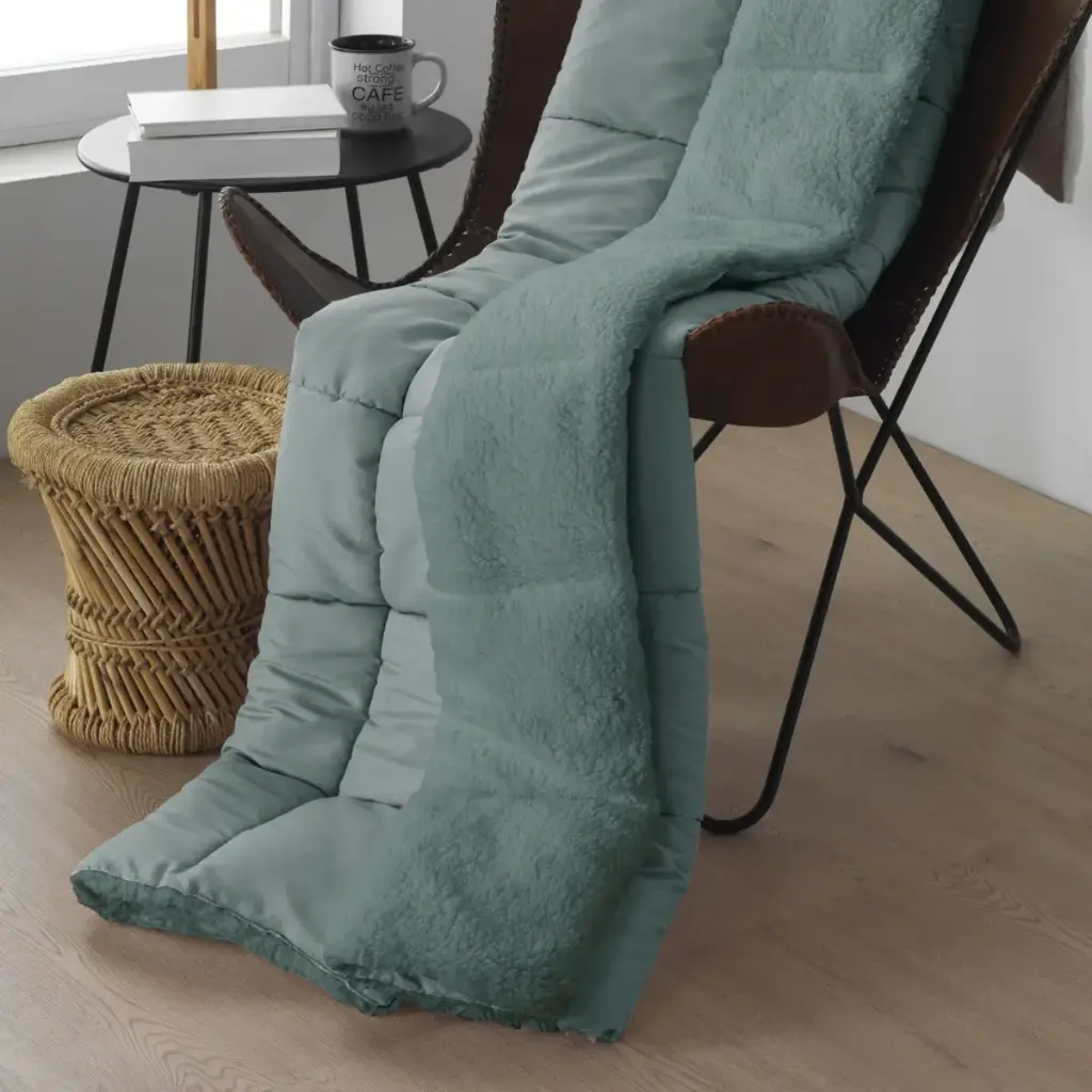 PLAID SHERPA MICRO-GEL TIBET 135X200 VERDIGRIS NORDCONFORT