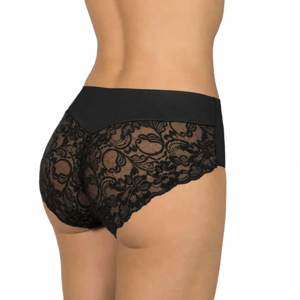 BRAGA SEÑORA ENCAJE TRASERO FANTASIA 0478 PACK 2 NEGRO NAIARA 