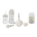 SET 6 PIEZAS BIBERONES+PORTACHUPETES+BROCHE+CHUPETE+DOSIFICADOR MODELO SAVANNA BEIGE INTERBABY