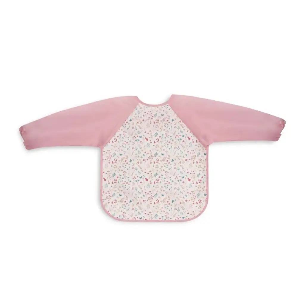 BABERO CON MANGAS ESTAMPADO FLORES PETALOS ROSA INTERBABY