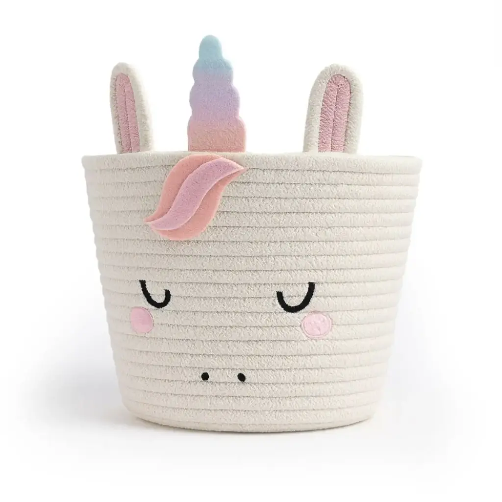 CESTA MULTIUSOS UNICORNIO BCO/ROSA INTERBABY