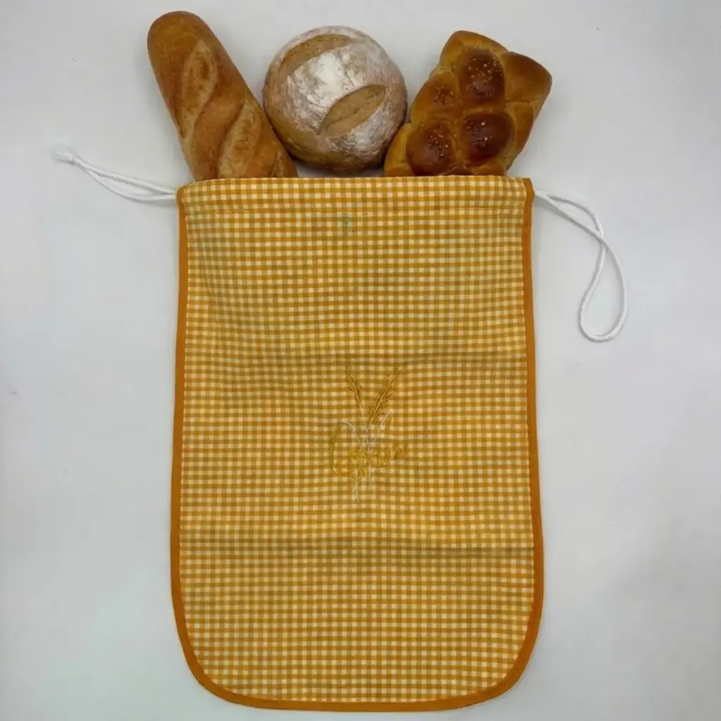 BOLSA PAN BORDADA AMARILLO VICHY SC