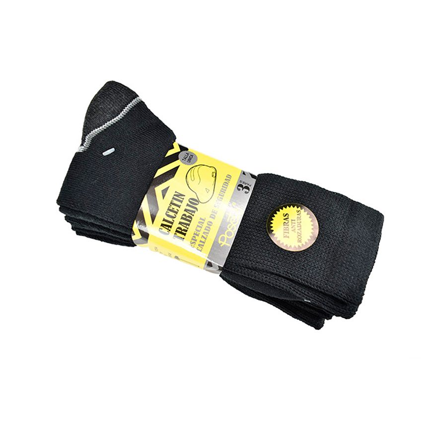 PACK 12 CALCETINES TRABAJO 411 NEGRO POSETS