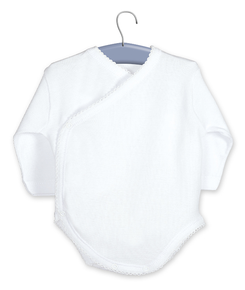BODY BEBÉ MANGA LARGA CRUZADO 01582 BLANCO CALAMARO