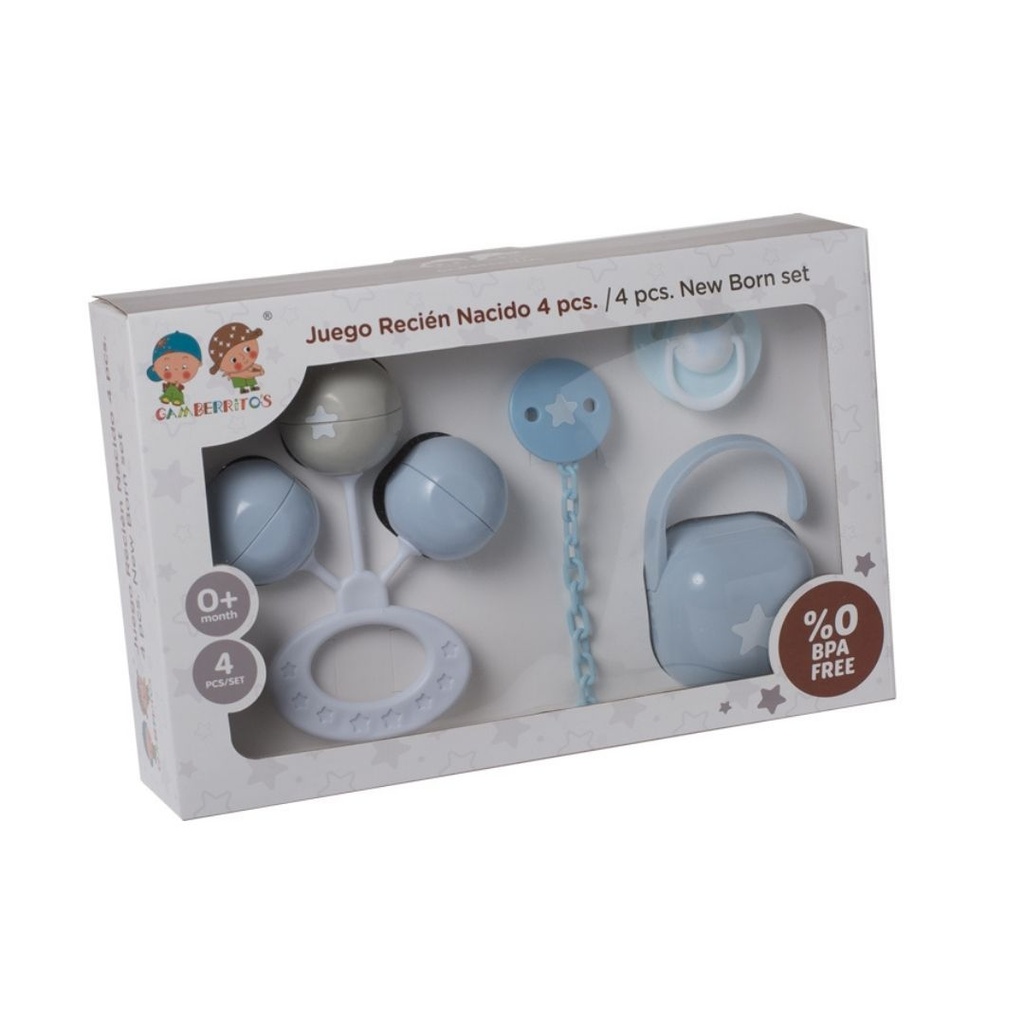 JUEGO INFANTIL 4 PIEZAS 10521 AZUL GAMBERRITOS