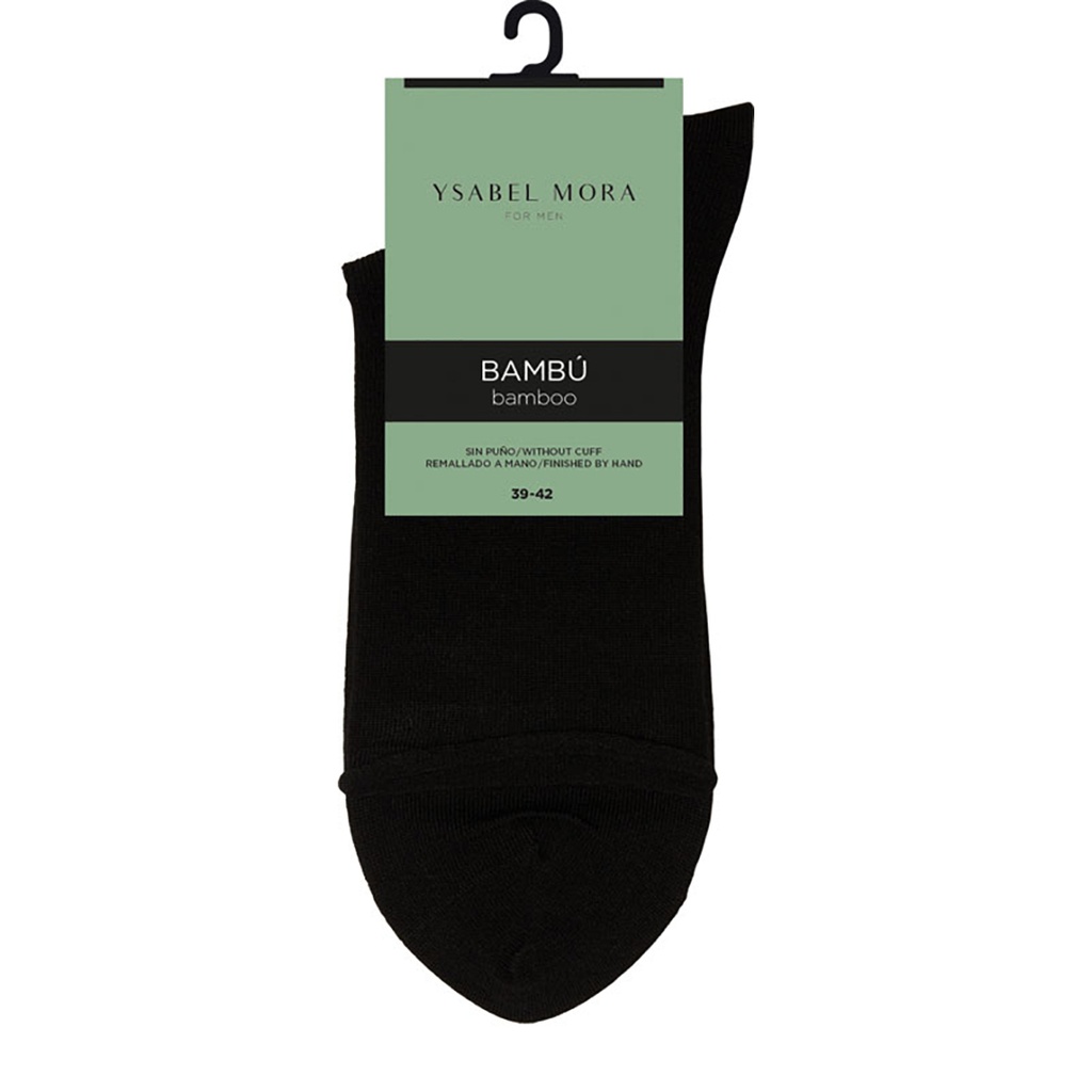 CALCETÍN HOMBRE BAMBÚ SIN PUÑO 22347 NEGRO YSABEL MORA