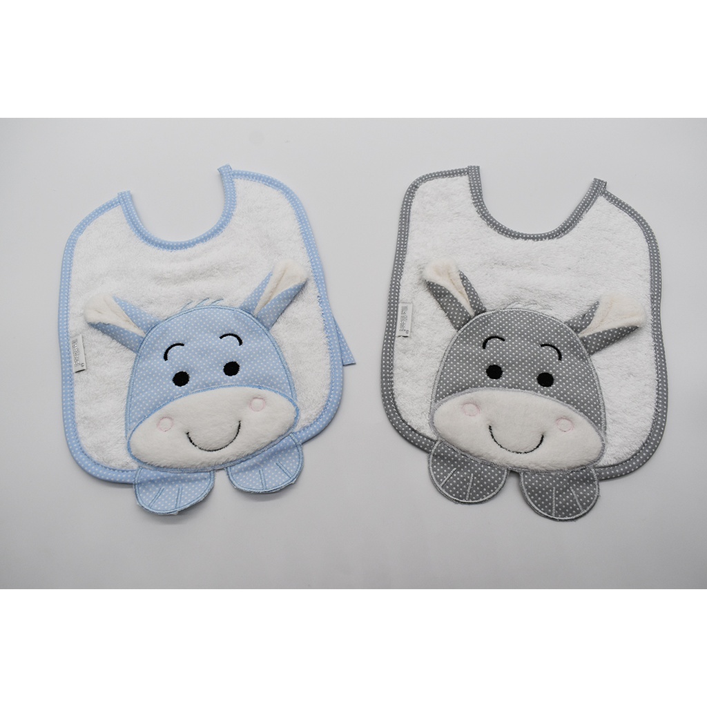 PACK 2 BABEROS BURRO REF 1 GRIS-AZUL MARTIFANEL