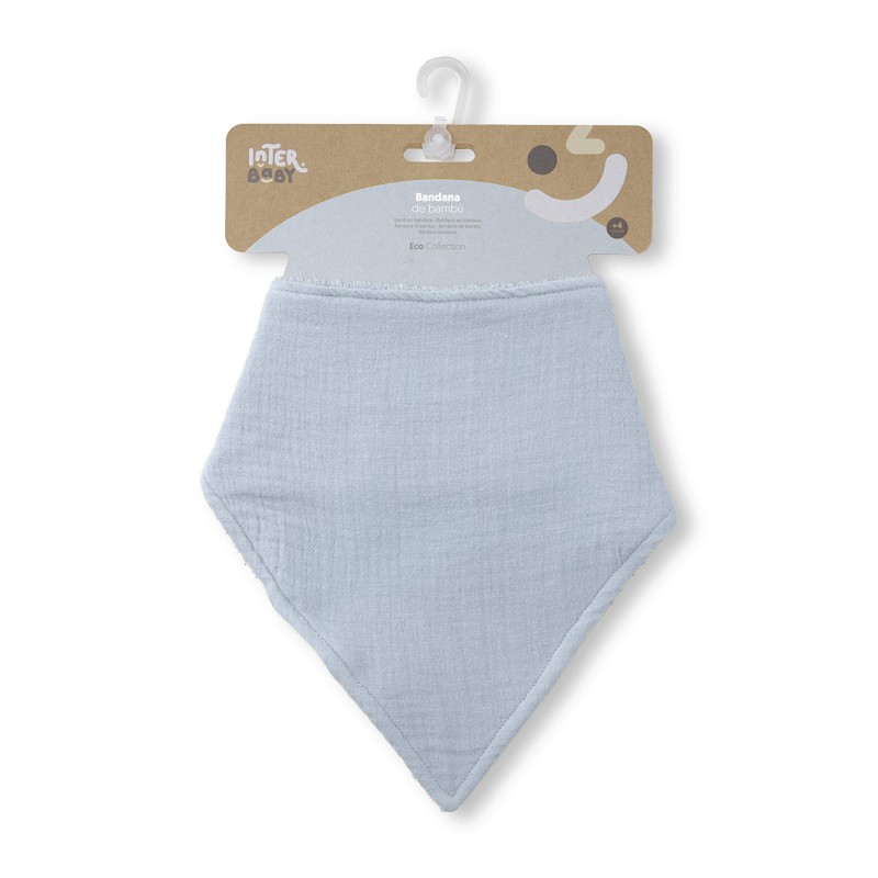 BABERO BAMBU BANDANA 00310-73 AZUL GRISACEO INTERBABY