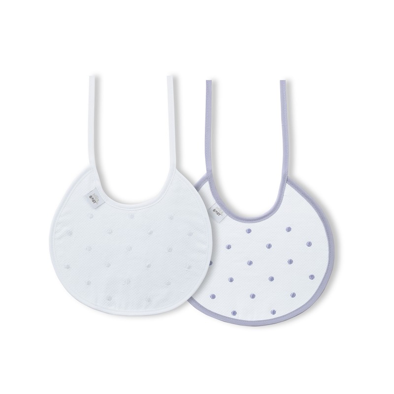 PACK 2 BABEROS R2 R-18 BLANCO-GRIS INTERBABY