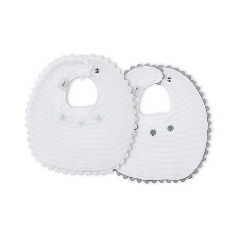 PACK 2 BABEROS R5-18 BLANCO-GRIS INTERBABY