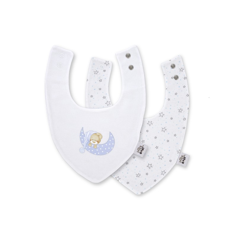 PACK 2 BABEROS BANDANA SLEEP AZUL INTERBABY