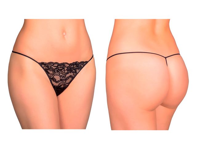 BRAGA TANGA HILO BLONDA FINA ELASTAN TALLA ÚNICA 135 NEGRO NAIARA