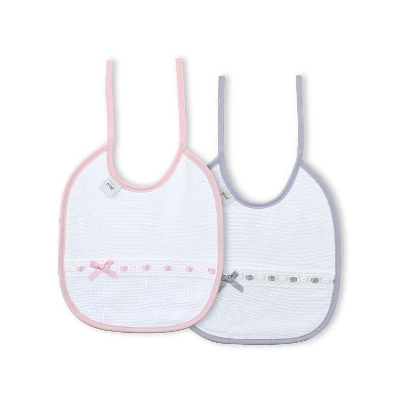 PACK 2 BABEROS R7-3C-77 ROSA-GRIS INTERBABY