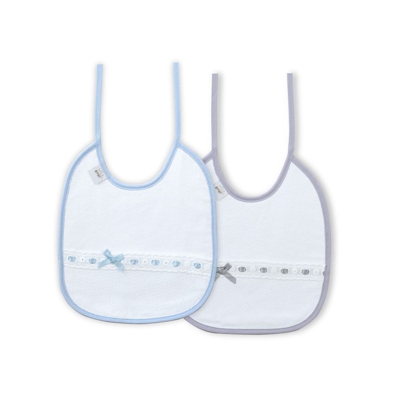 PACK 2 BABEROS R7-3C-92 AZUL-GRIS INTERBABY