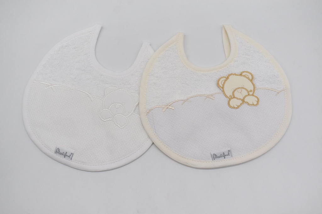 PACK 2 BABEROS 05 URSO BLANCO-BEIGE MARTIFANEL