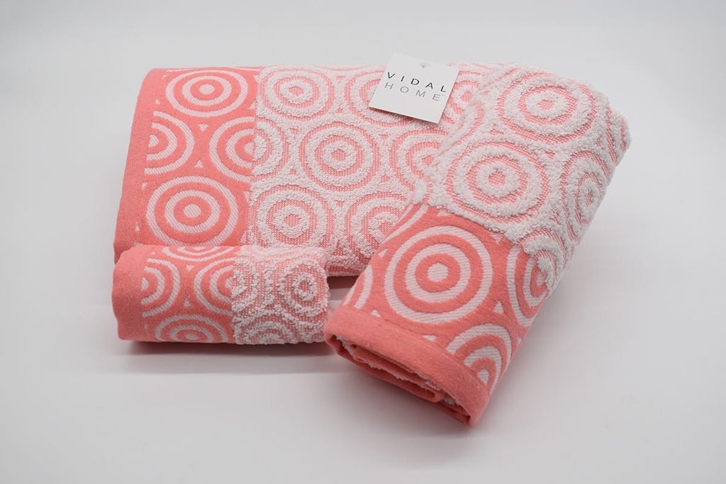 JUEGO DE TOALLAS SPIRAL SALMON VIDAL HOME