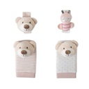 SET SONAJEROS PIES Y MUÑECAS OSITO ROSA INTERBABY