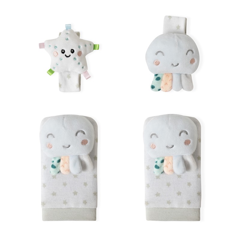 SET SONAJEROS PIES Y MUÑECAS PULPO INTERBABY