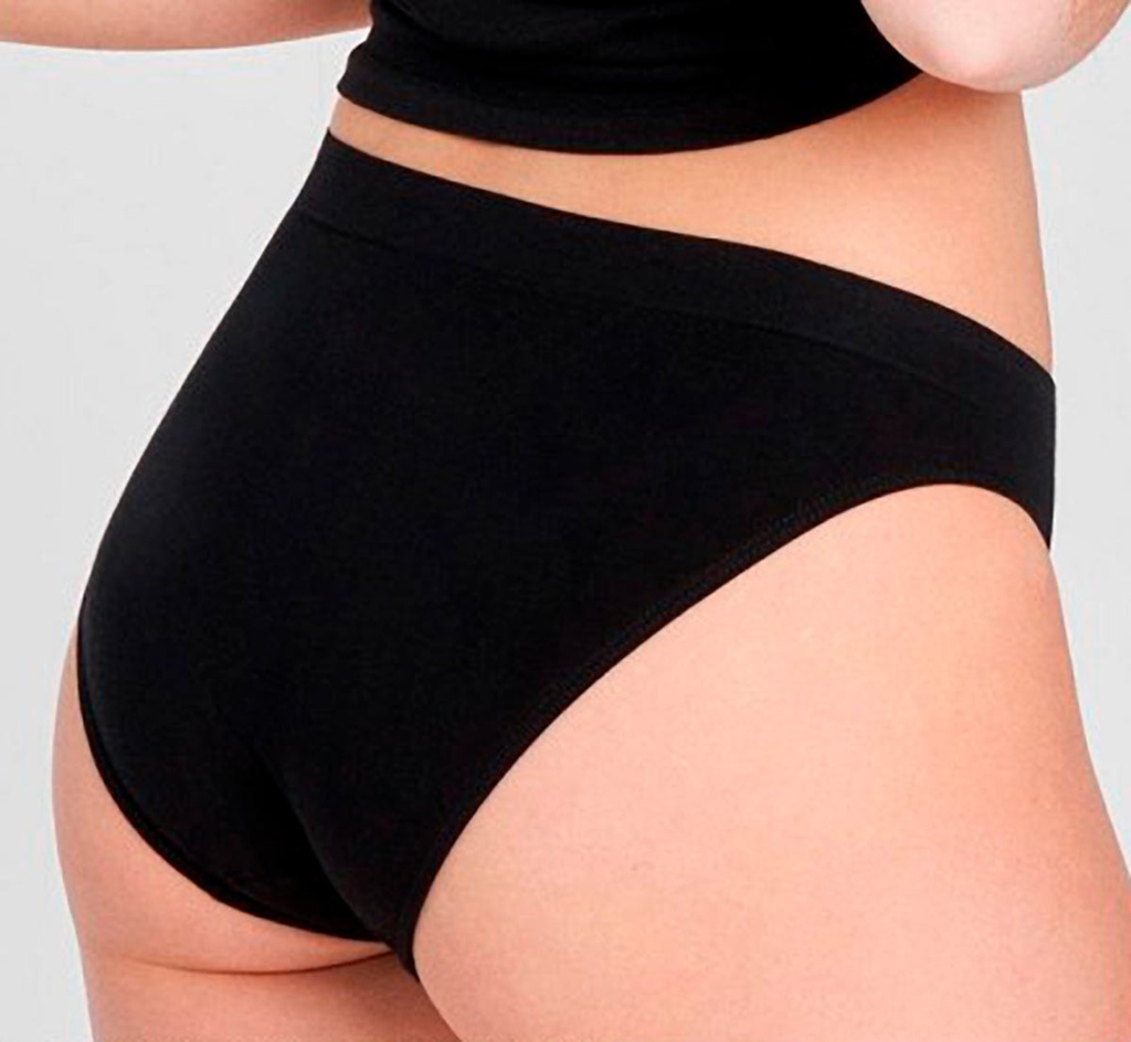 BRAGA BIKINI SIN COSTURAS ALGODON 2316 NEGRO PACK 2 KEHAT